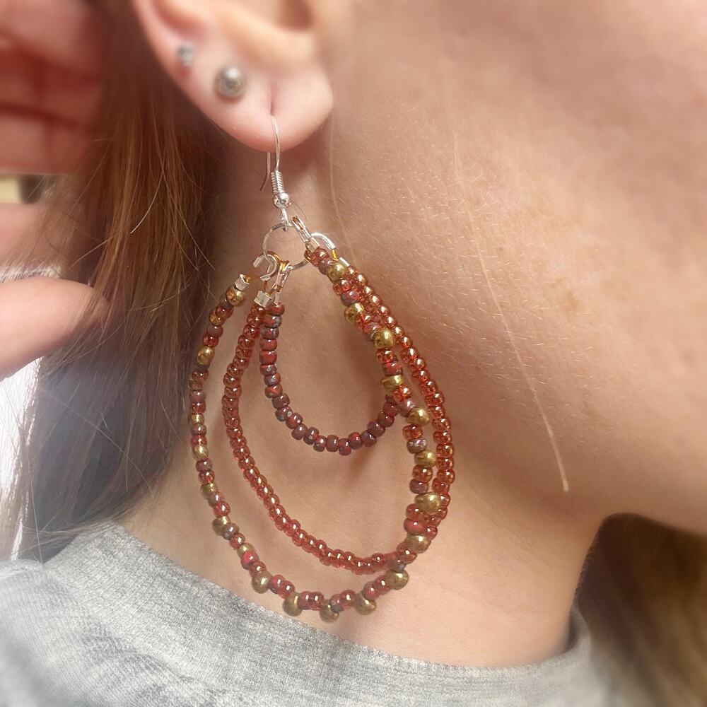 Seed Bead Statement Earrings